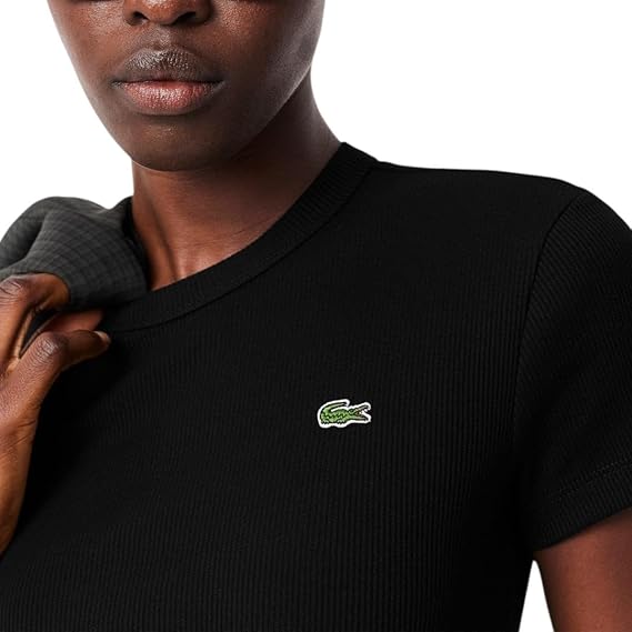 Lacoste Women's Ribbed Cotton T-Shirt