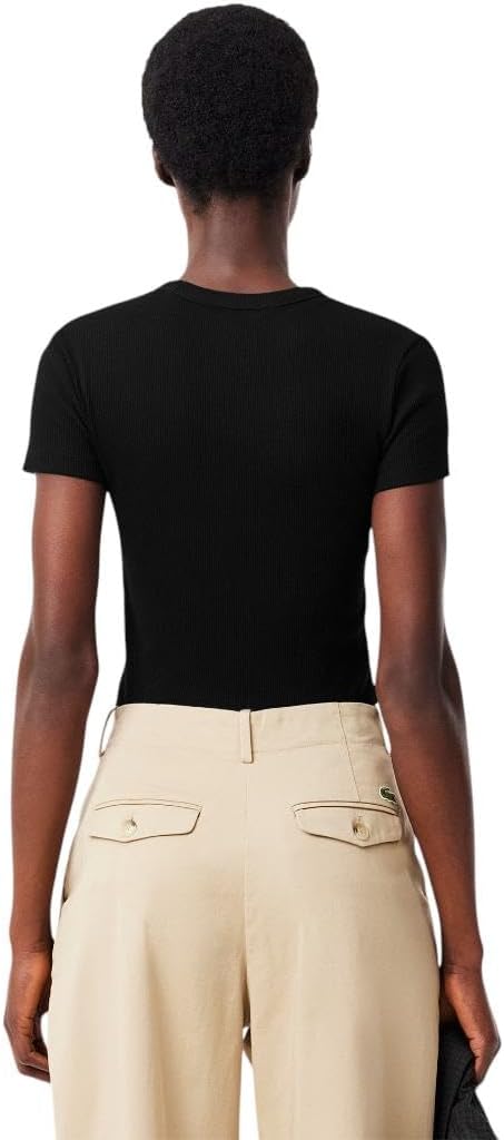 Lacoste Women's Ribbed Cotton T-Shirt