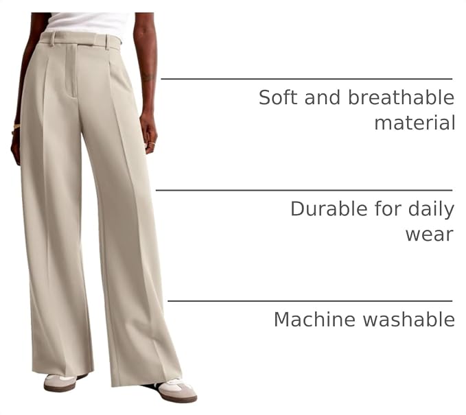 NIMIN Women's Wide Leg High-Waisted Dress Pants
