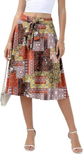 Women's High-Waisted A-Line Midi Skirt