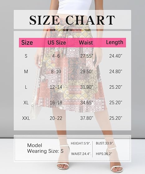 Women's High-Waisted A-Line Midi Skirt