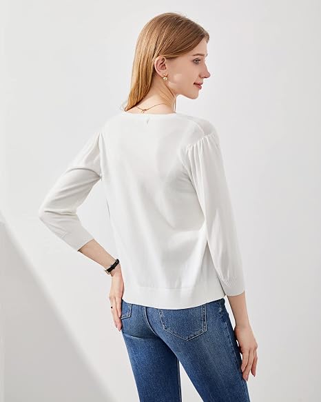 Women's Lightweight 3/4 Sleeve Knit Cardigan
