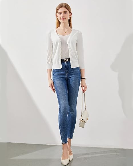 Women's Lightweight 3/4 Sleeve Knit Cardigan