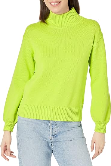 Women's Cotton Funnel-Neck Pullover Sweater