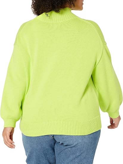 Women's Cotton Funnel-Neck Pullover Sweater