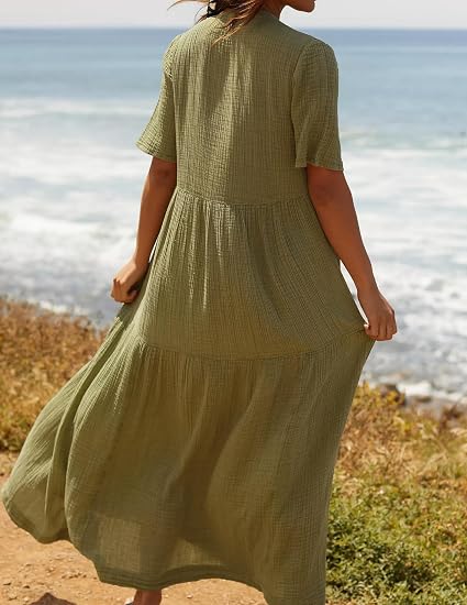R.Vivimos Women's Cotton Flowy Maxi Dress