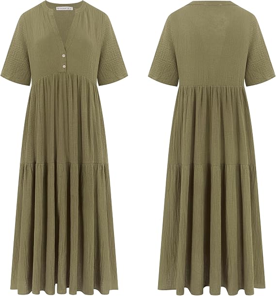 R.Vivimos Women's Cotton Flowy Maxi Dress