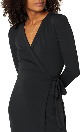 Women's Long Sleeve V-Neck Wrap Dress