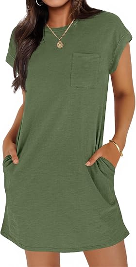 Wenrine Women's Summer T-Shirt Mini Dress