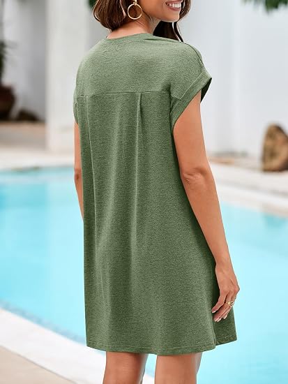 Wenrine Women's Summer T-Shirt Mini Dress